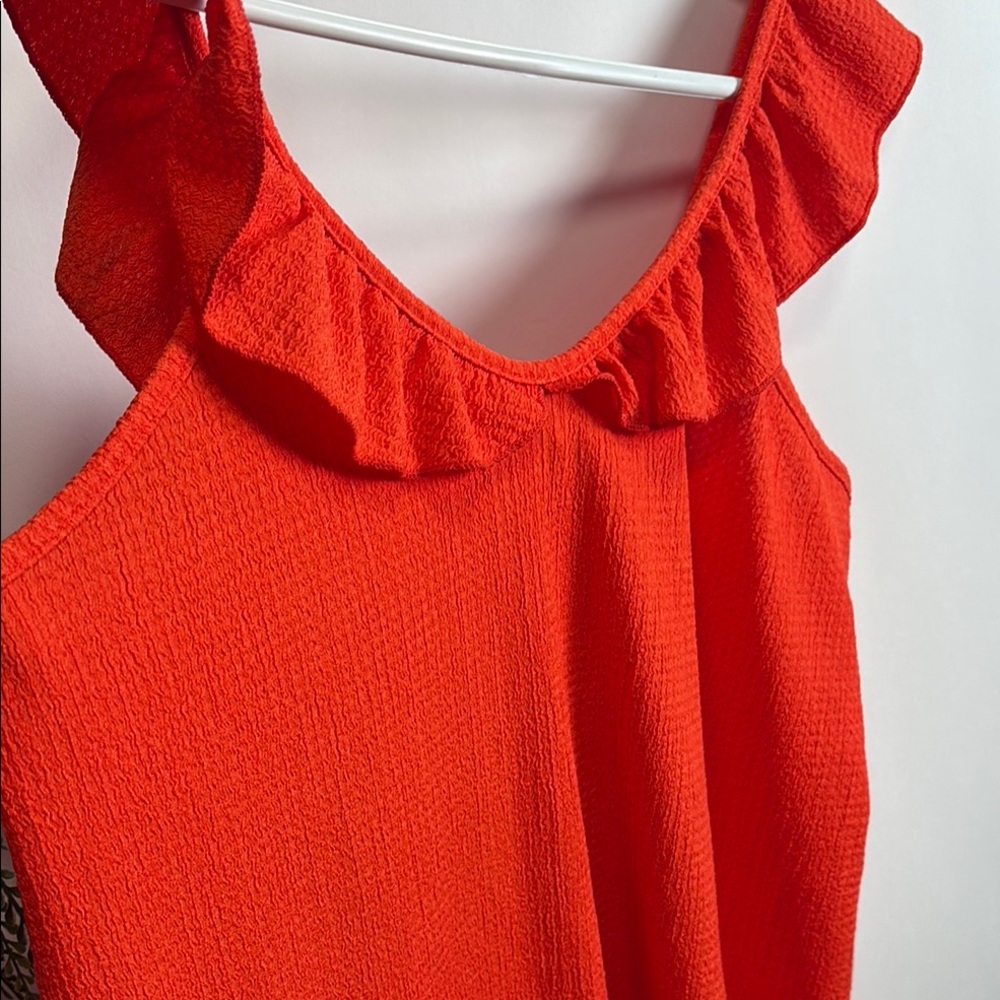 Orange Ruffled V-Neck Sundress - Picture 3 of 8
